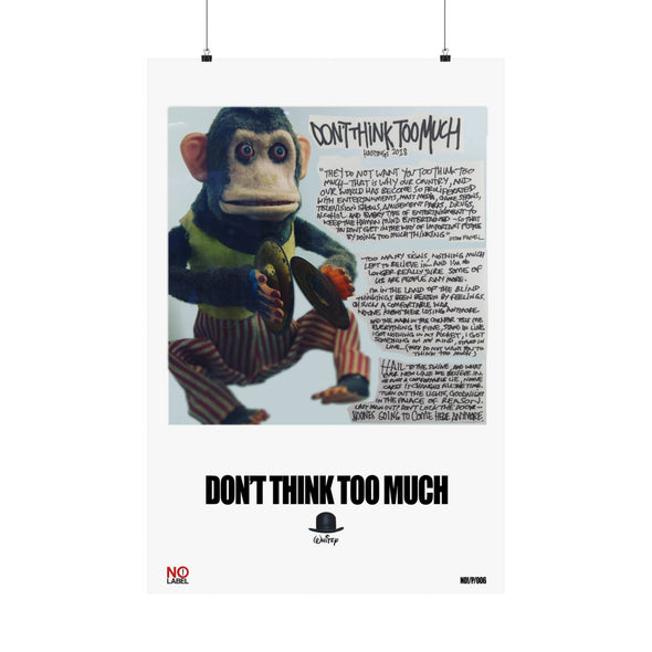 DON'T THINK TOO MUCH - LYRICS WALL POSTER