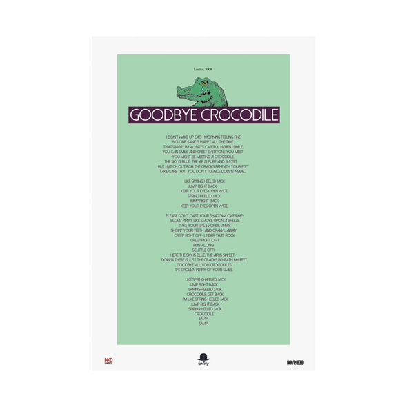 GOODBYE CROCODILE - LYRICS WALL POSTER