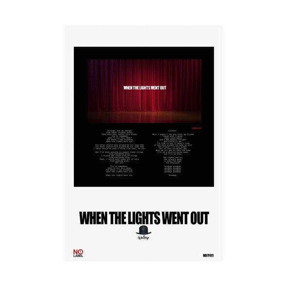 WHEN THE LIGHTS WENT OUT - LYRICS WALL POSTER