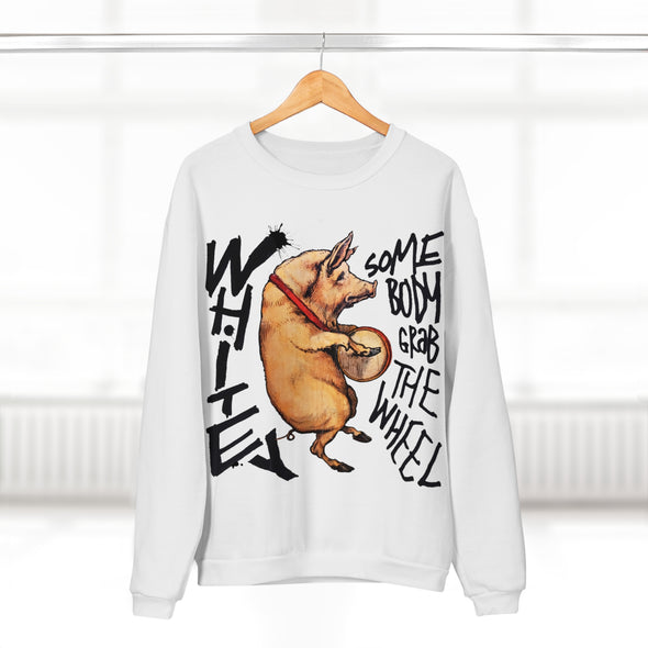 BIG PIG- XXL Print 'Grab The Wheel' Crewneck Sweat