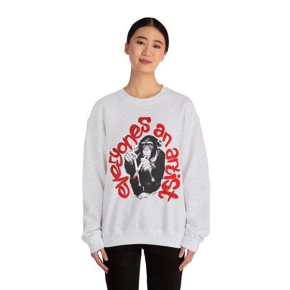 'EVERYONES AN ARTIST' Sweatshirt (Red, Black & White version)