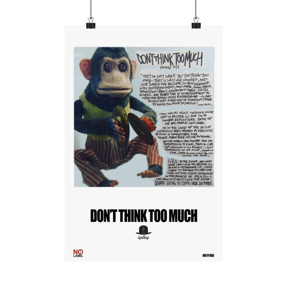 DON'T THINK TOO MUCH - LYRICS WALL POSTER