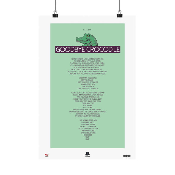 GOODBYE CROCODILE - LYRICS WALL POSTER