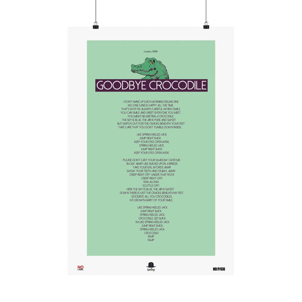 GOODBYE CROCODILE - LYRICS WALL POSTER