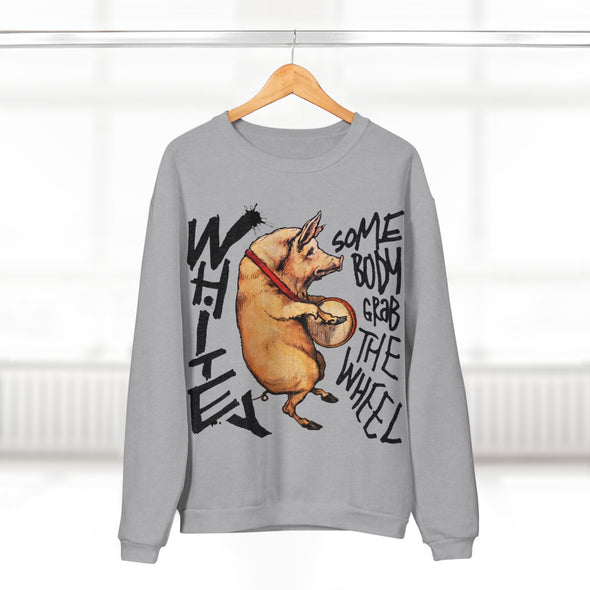 BIG PIG- XXL Print 'Grab The Wheel' Crewneck Sweat