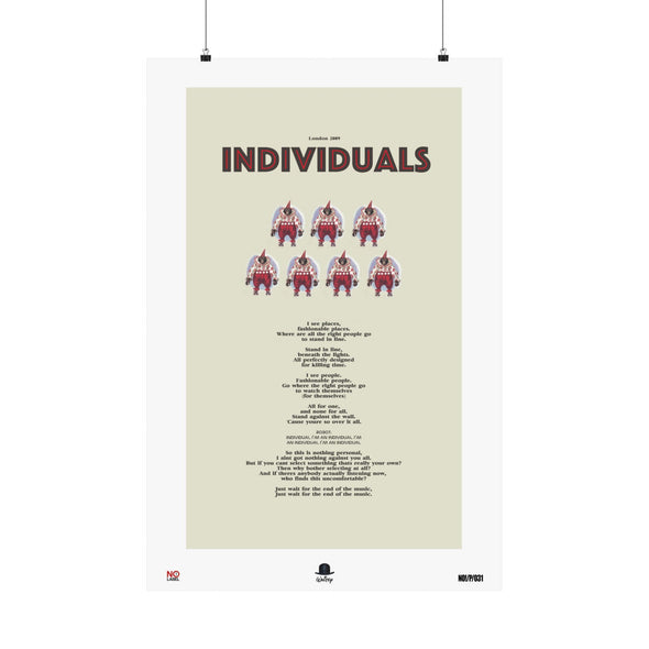 INDIVIDUALS - LYRICS WALL POSTER