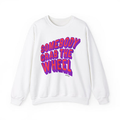 'GRAB THE WHEEL'  LIMITED EDITION PINK PRINT- Heavy Sweatshirt