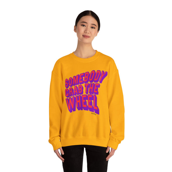 'GRAB THE WHEEL'  LIMITED EDITION PINK PRINT- Heavy Sweatshirt