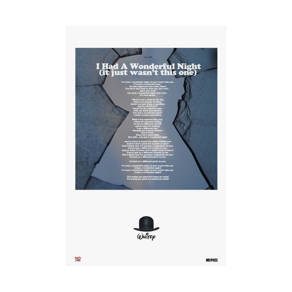 I HAD A WONDERFUL NIGHT... - LYRICS WALL POSTER