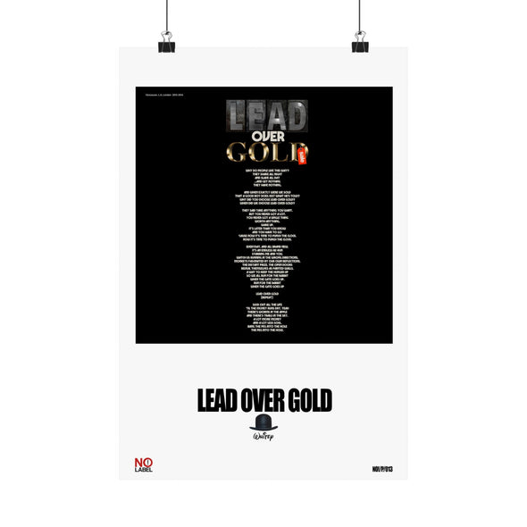 LEAD OVER GOLD - LYRICS WALL POSTER