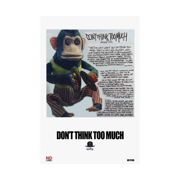 DON'T THINK TOO MUCH - LYRICS WALL POSTER