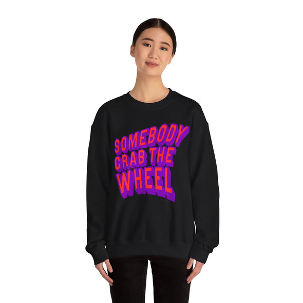 'GRAB THE WHEEL'  LIMITED EDITION PINK PRINT- Heavy Sweatshirt