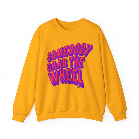 'GRAB THE WHEEL'  LIMITED EDITION PINK PRINT- Heavy Sweatshirt