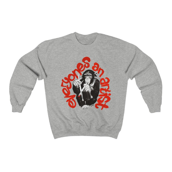 'EVERYONES AN ARTIST' Sweatshirt (Red, Black & White version)